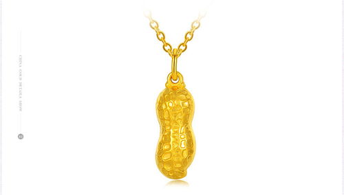 伯里斯足金花生女款黃金吊墜 精致珠寶的藝術魅力